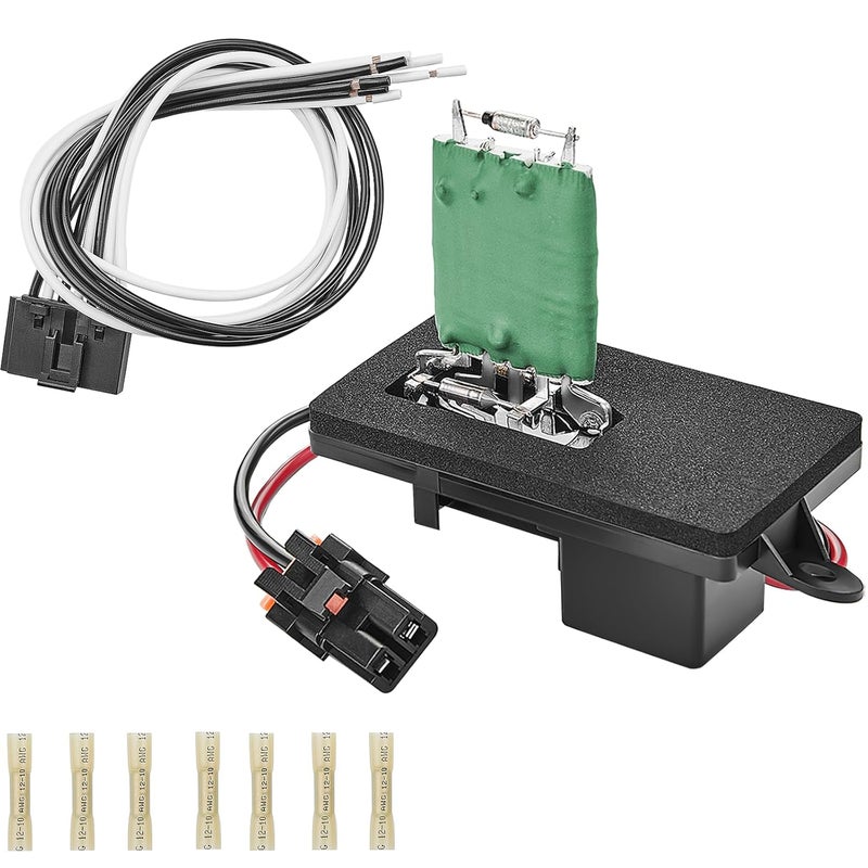 GELAIDI Blower Motor Resistor Kit with Wiring Harness and Connectors Compatible with 1999-2006 Chevy Silverado GMC Sierra 1500 2500 3500 2000-2002 Yukon XL Blower Motor Fan Resistor Replaces#89019089 89018597 - Image 1